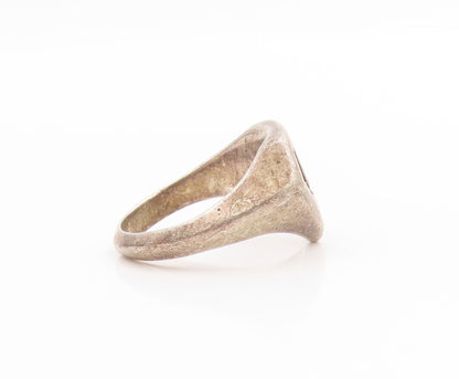 925 Sterling Silver Vintage Ring Superhero S Shield Symbol Band  Sz 7.5  RG34049