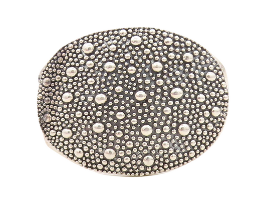 MICHAEL DAWKINS 925 Silver  Circle Patterned Large Hinge Cuff Bracelet  BT2702