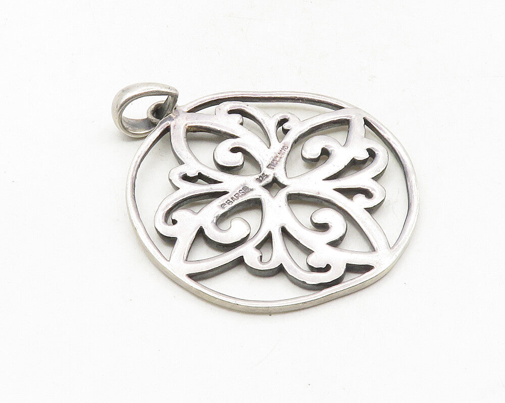 BARSE 925 Sterling Silver  Vintage Shiny Open Flower Design Pendant  PT7775