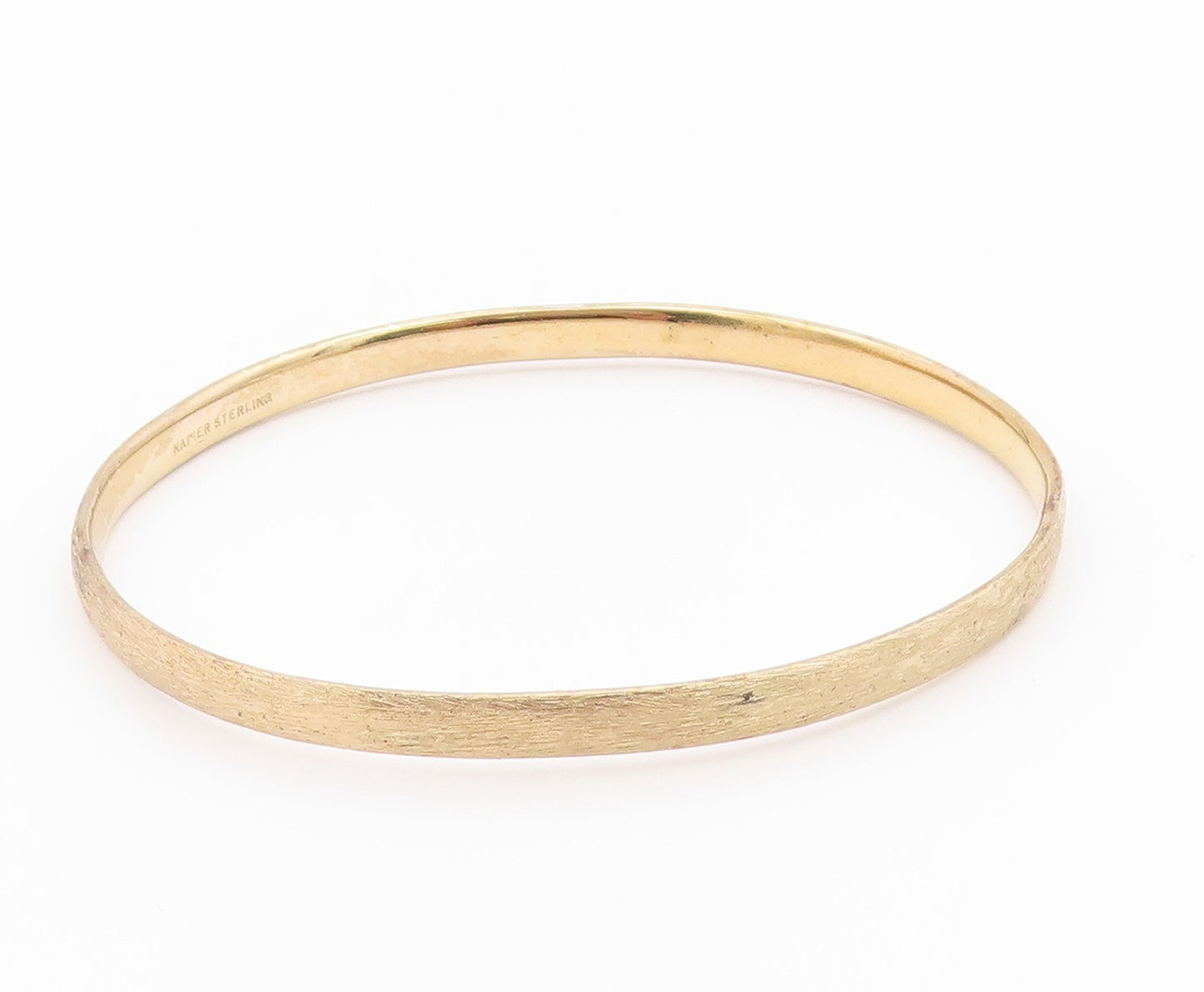 NAPIER 925 Sterling Silver  Vintage Minimalist Oval Bangle Bracelet  BT8177