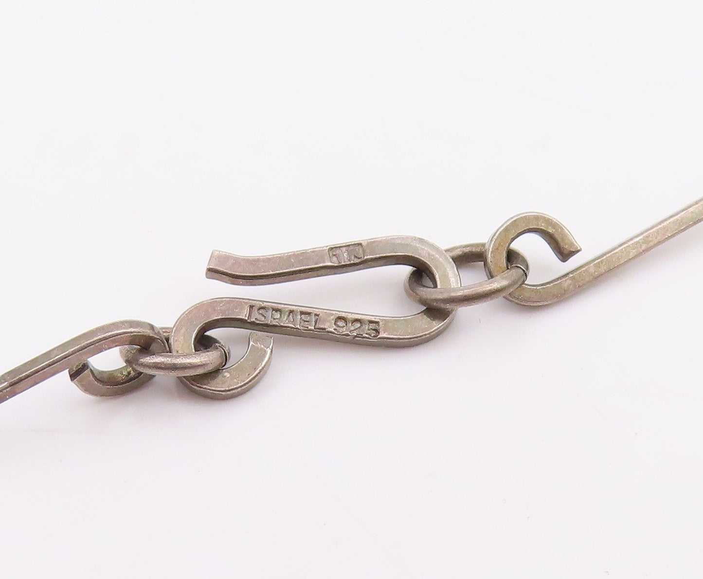 925 Sterling Silver Vintage Necklace ISRAEL Linked Loop Chandelier Chain  NE4759