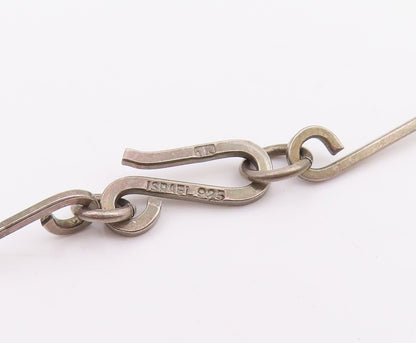 925 Sterling Silver Vintage Necklace ISRAEL Linked Loop Chandelier Chain  NE4759