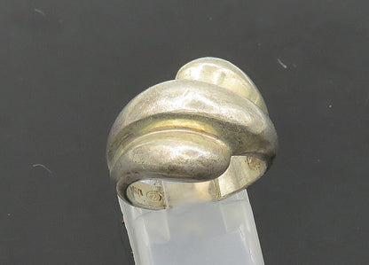 925 Sterling Silver  Vintage Shiny Fluted Bypass Style Band Ring Sz 7  RG21278