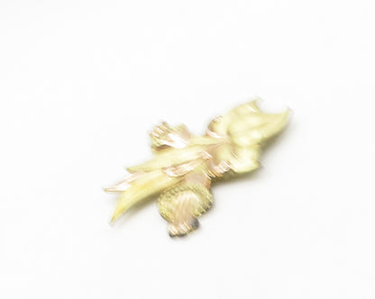 925 Sterling Silver  Vintage Gold Plated Two Tone Floral Brooch Pin  BP7170