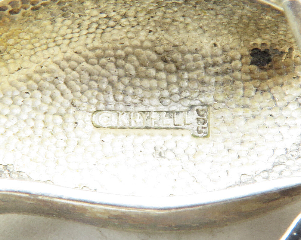 CHARLES KRYPELL 925 Silver Vintage Large Oval Swirl Chain Necklace  NE2173