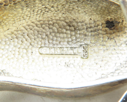 CHARLES KRYPELL 925 Silver Vintage Large Oval Swirl Chain Necklace  NE2173