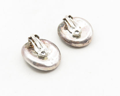 ISRAEL  925 Sterling Silver  Vintage Black Onyx Non Pierce Earrings  EG5237