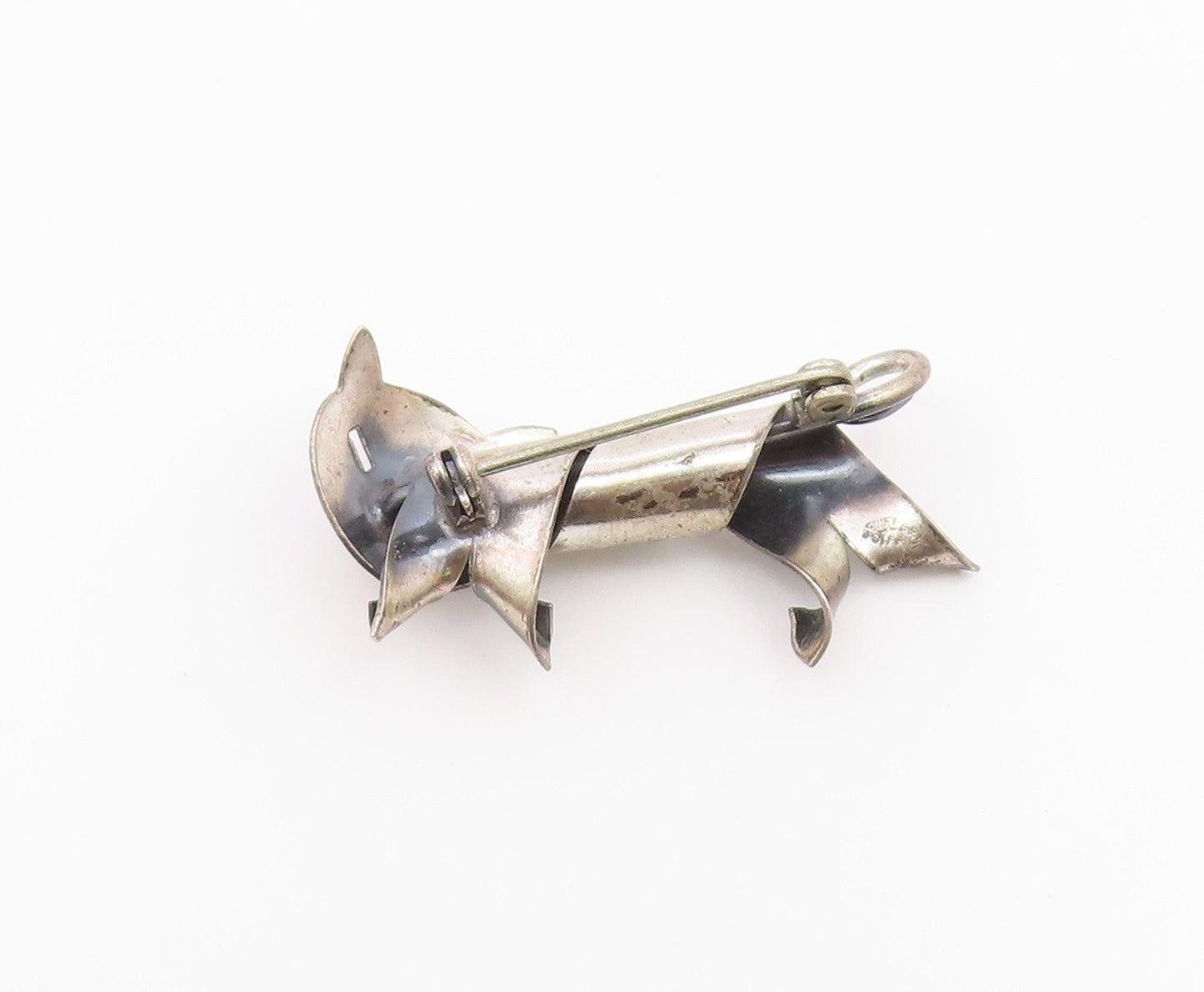 BEAU 925 Sterling Silver  Vintage Fashion Twisted Cat Brooch Pin  BP9786