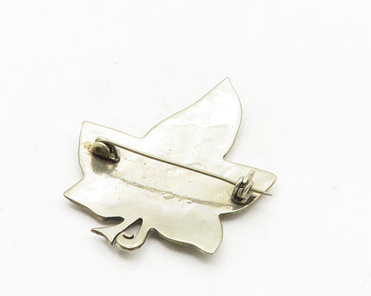 MEXICO 925 Sterling Silver  Vintage Abalone Single Leaf Brooch Pin  BP3971