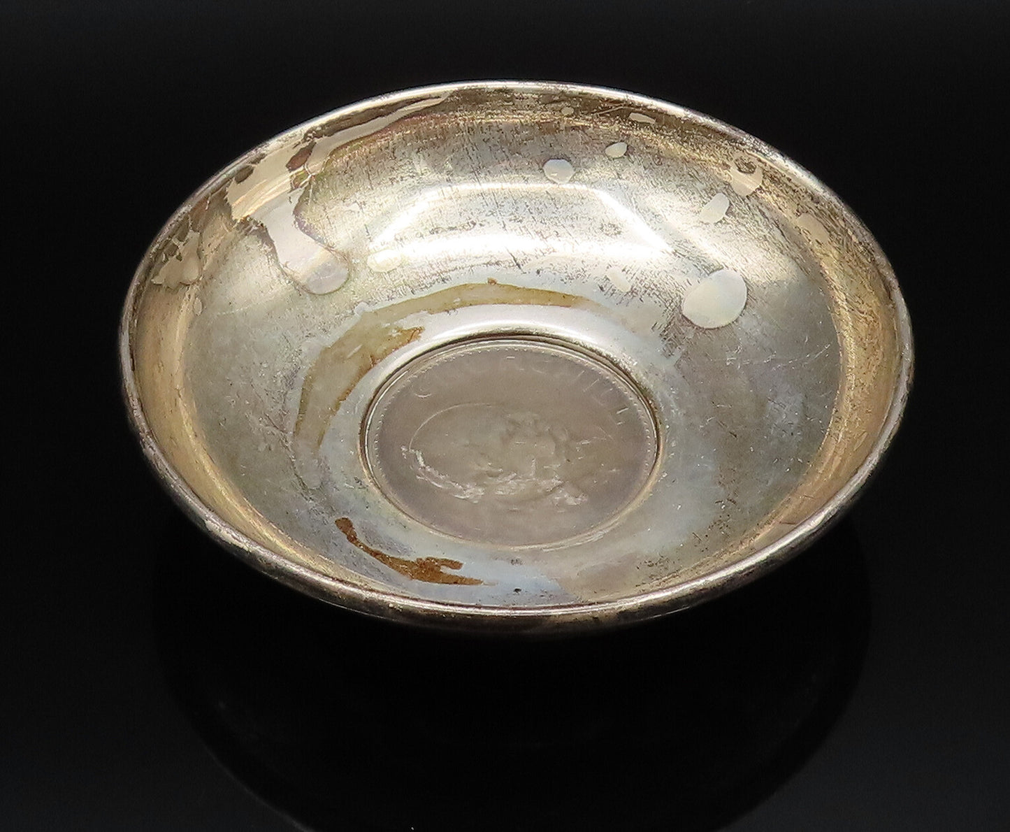BALDWIN & MILLER 925 Sterling Silver Vintage Churchill Coin Dish Bowl TR3457