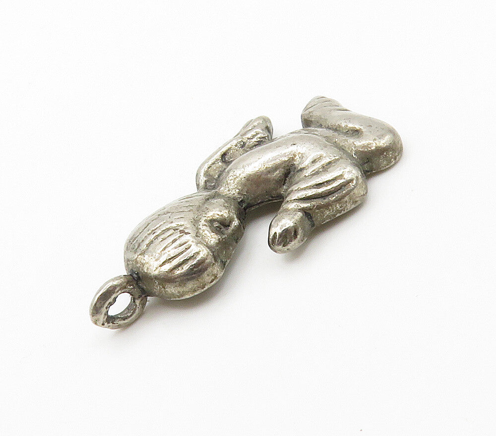 925 Sterling Silver  Vintage Dark Tone Praying Baby Angel Pendant  PT12010