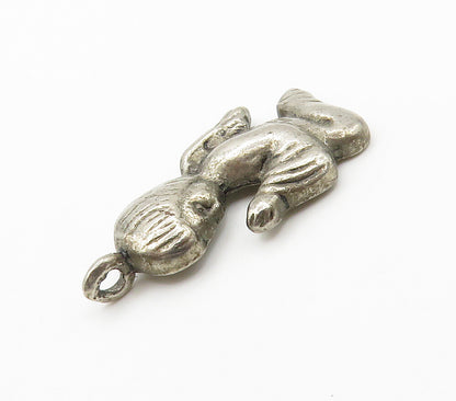 925 Sterling Silver  Vintage Dark Tone Praying Baby Angel Pendant  PT12010