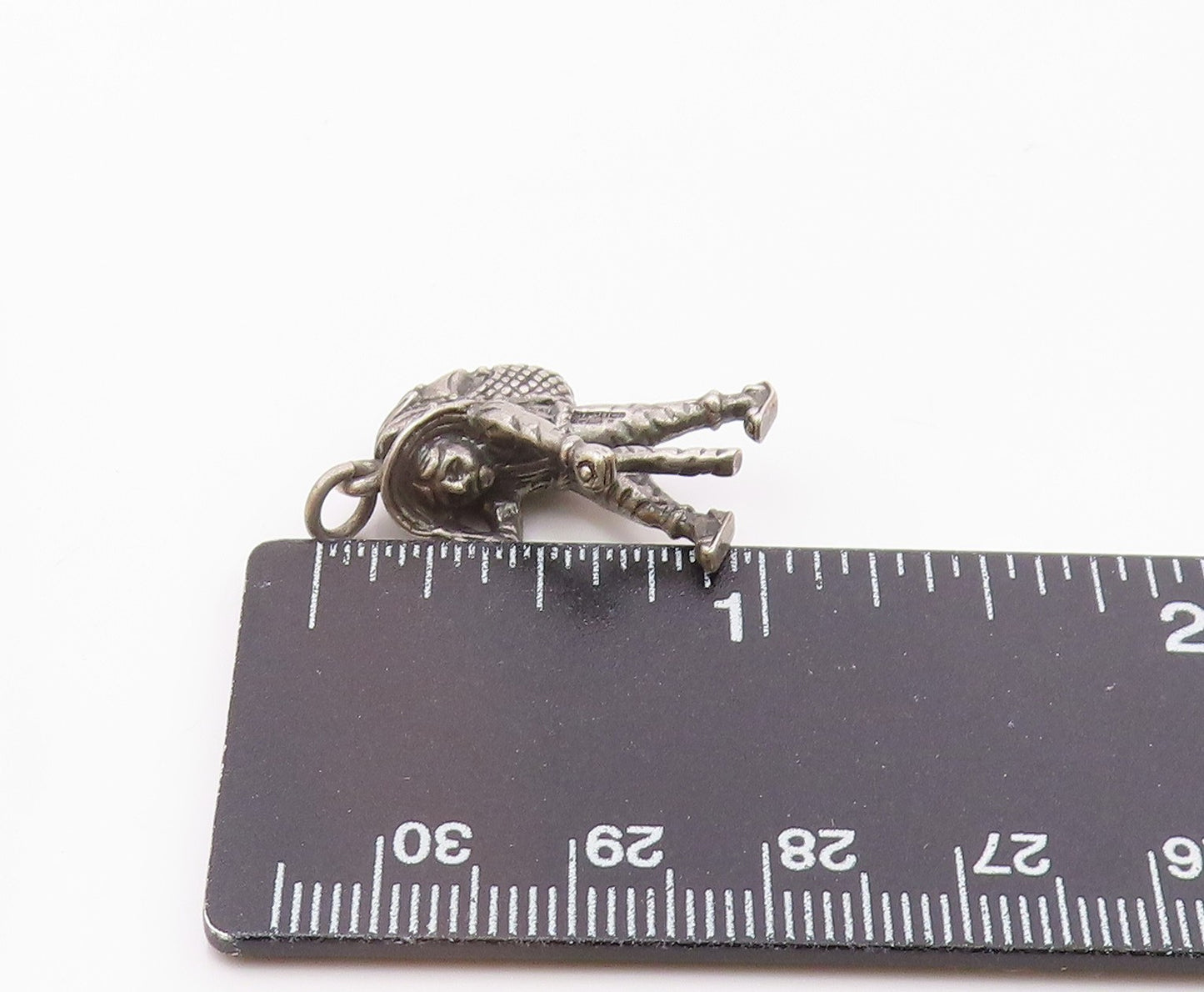 925 Silver  Vintage Walking Man With Sombrero Stick & Rebozo Pendant  PT21793