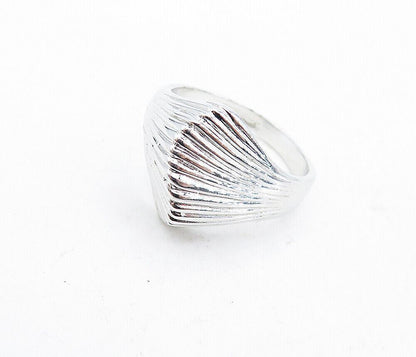 ESPO 925 Sterling Silver  Shiny Fluted Swirl Dome Band Ring Sz 8.5  RG5528