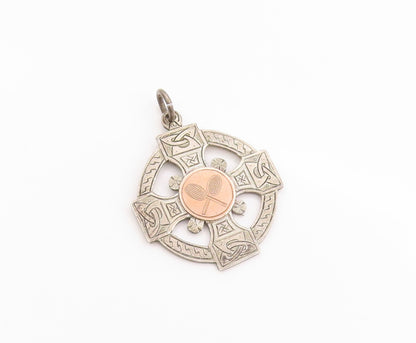 925 Sterling Silver Vintage Pendant ENGLAND 1929 Antique Tennis Cross  PT24855