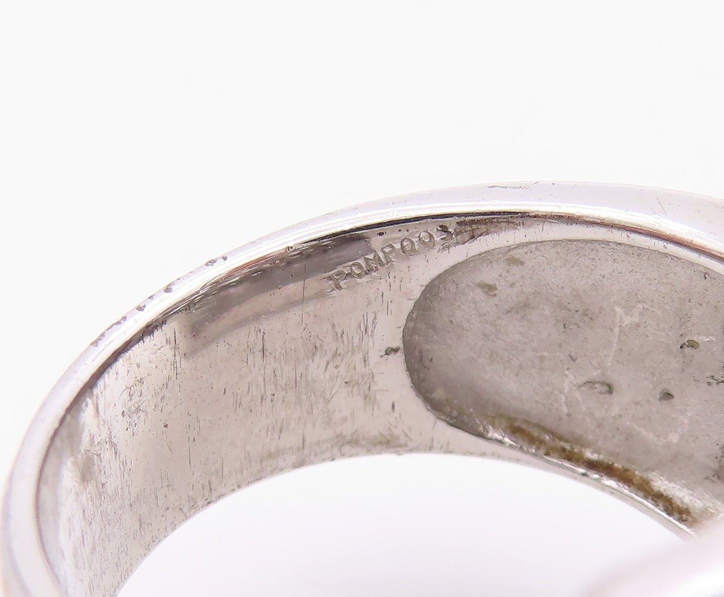 925 Sterling Silver Vintage Ring POMPOOS Multi Shape CZ Band  Sz 8  RG36358