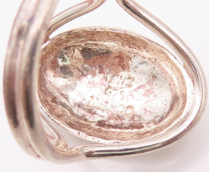 925 Sterling Silver Vintage Ring Brutalist Surface Domed Design Sz 10.5  RG33081