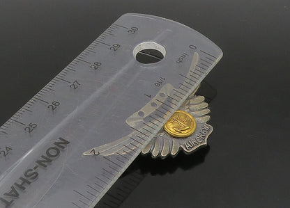 925 Sterling Silver  Vintage Two Tone Air Crew Badge Brooch Pin  BP9092
