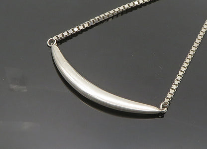RLM STUDIO 925 Silver  Vintage Curve Pendant Box Link Chain Necklace  NE3355