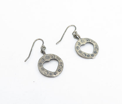SOUTHWESTERN 925 Sterling Silver Vintage Love Heart Dangle Earrings EG2327