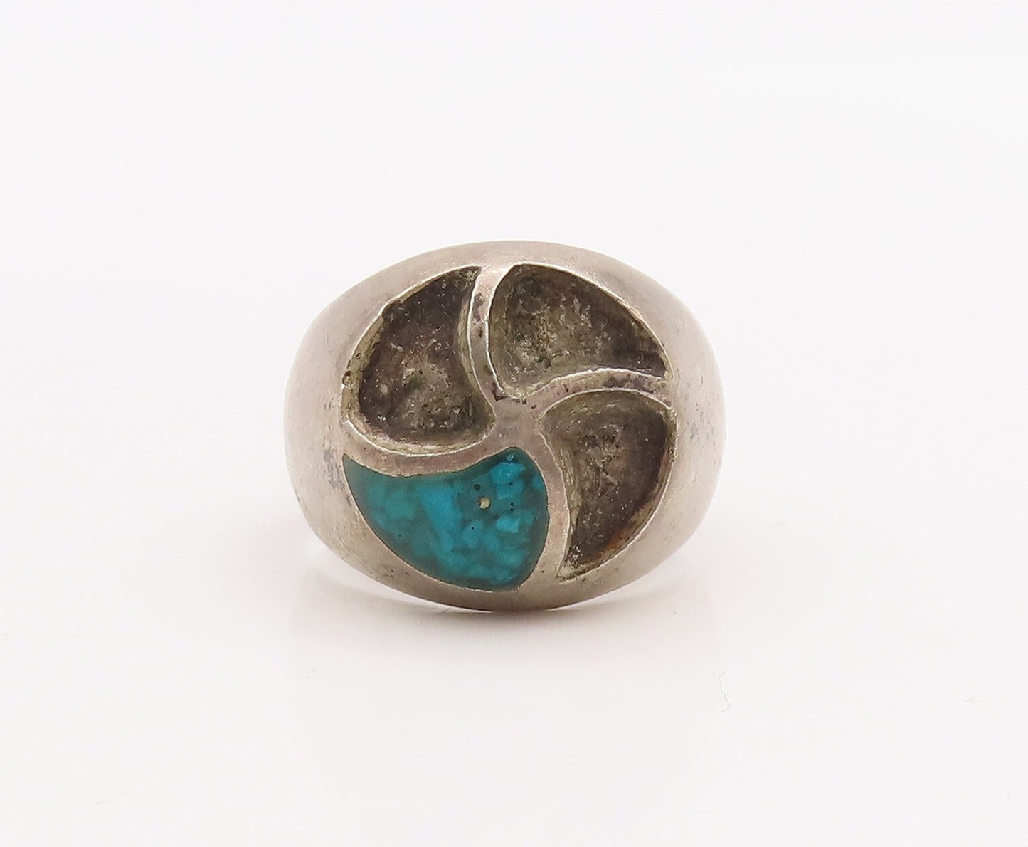 925 Sterling Silver Vintage Ring DAMASO GALLEGOS Solid Fan Cutout Sz 9.5 RG28939