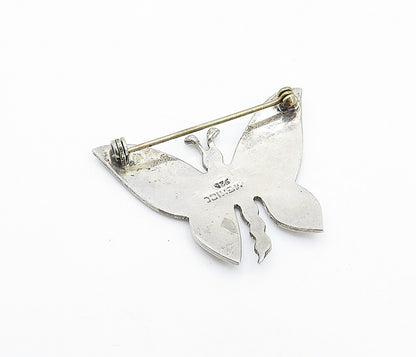MEXICO 925 Sterling Silver  Vintage Abalone Shell Butterfly Brooch Pin  BP1335