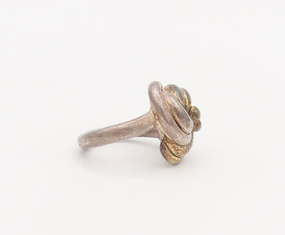 925 Sterling Silver Vintage Ring Minimalist Designer Large Knot Sz 6  RG27836