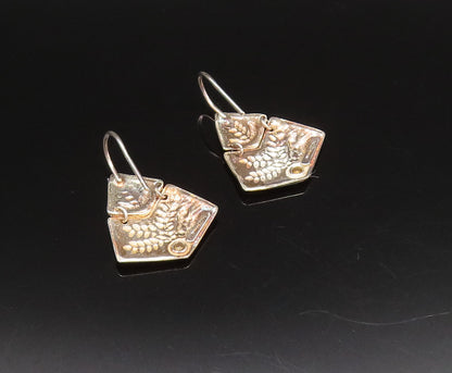 925 Silver  Vintage Flying Bird & Single Cubic Zirconia Drop Earrings  EG12222