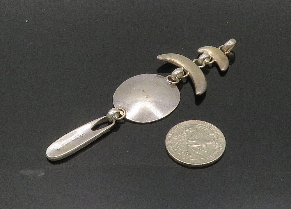 RLM STUDIO 925 Sterling Silver  Vintage Crescent Shape Linked Pendant  PT16176