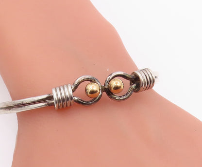 18K Gold & 925 Sterling Silver Vintage Bracelet TIFFANY & CO Bangle  BT11939