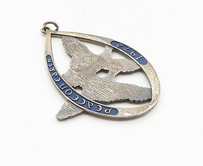 WALLACE 925 Sterling Silver  Vintage Peace On Earth 1972 Doves Pendant  PT7173