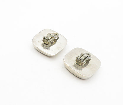MEXICO 925 Sterling Silver  Vintage Square Spiral Non Pierce Earrings  EG3835