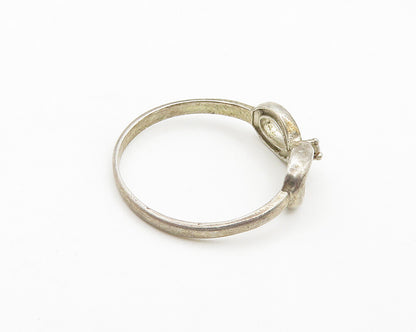 925 Sterling Silver   Vintage Petite Topaz Infinity Band Ring Sz 7.5  RG19423