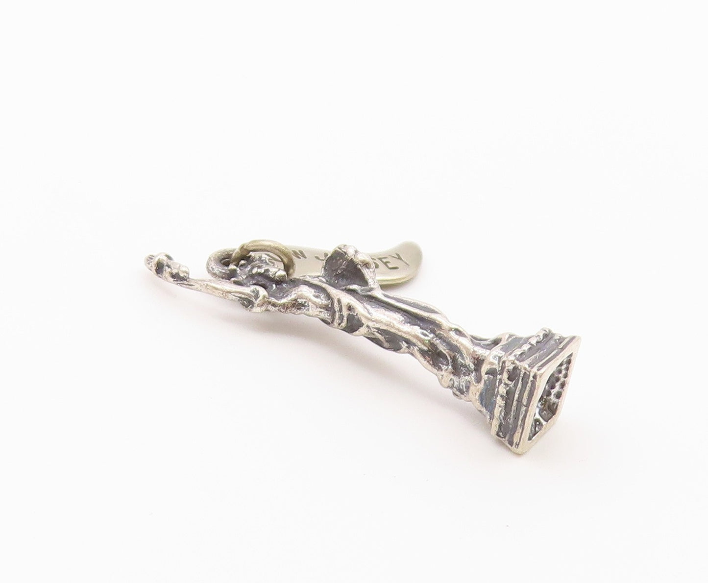 925 Sterling Silver  Vintage Statue Of Liberty New Jersey Pendant  PT18375