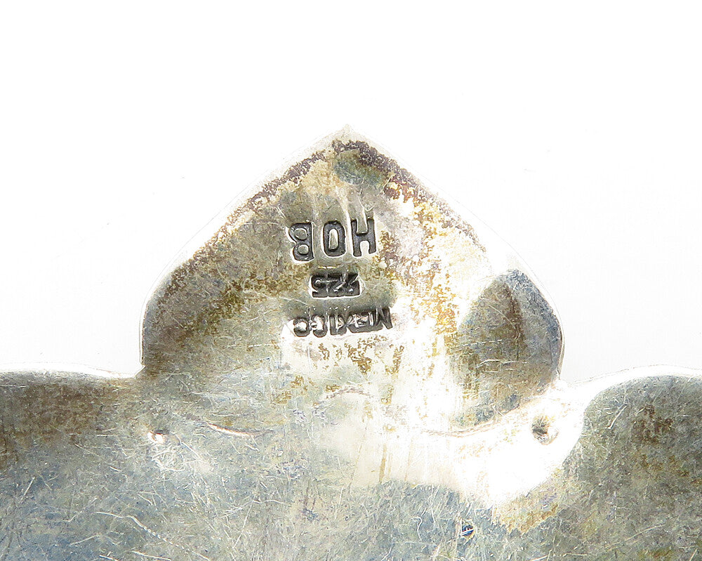 MEXICO 925 Silver  Vintage Patterned Love Heart Dark Tone Pendant  PT15617