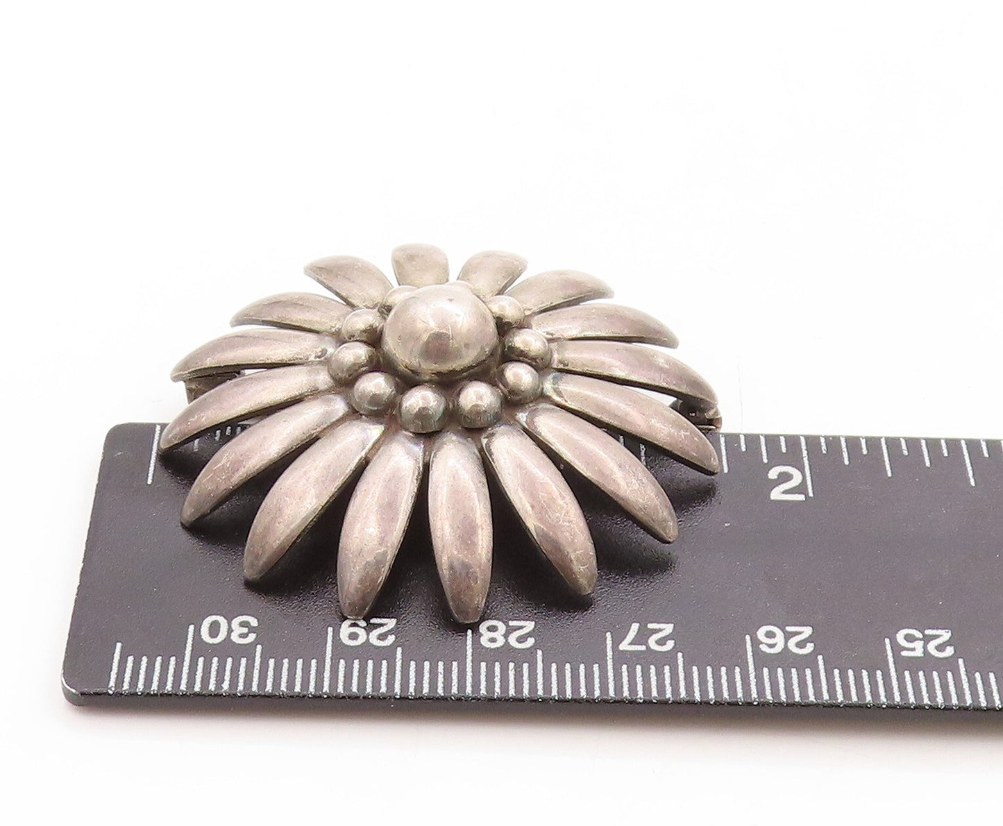 925 Sterling Silver Vintage Brooch Pin HERMANN SIERSBOL DENMARK Flower  BP11308
