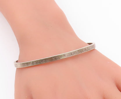 925 Sterling Silver  Vintage Follow Your Instincts Cuff Bracelet  BT9176