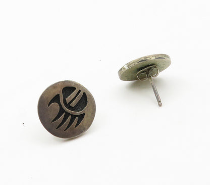 925 Sterling Silver Vintage Oxidized Bear Claw Stud Earrings EG8229