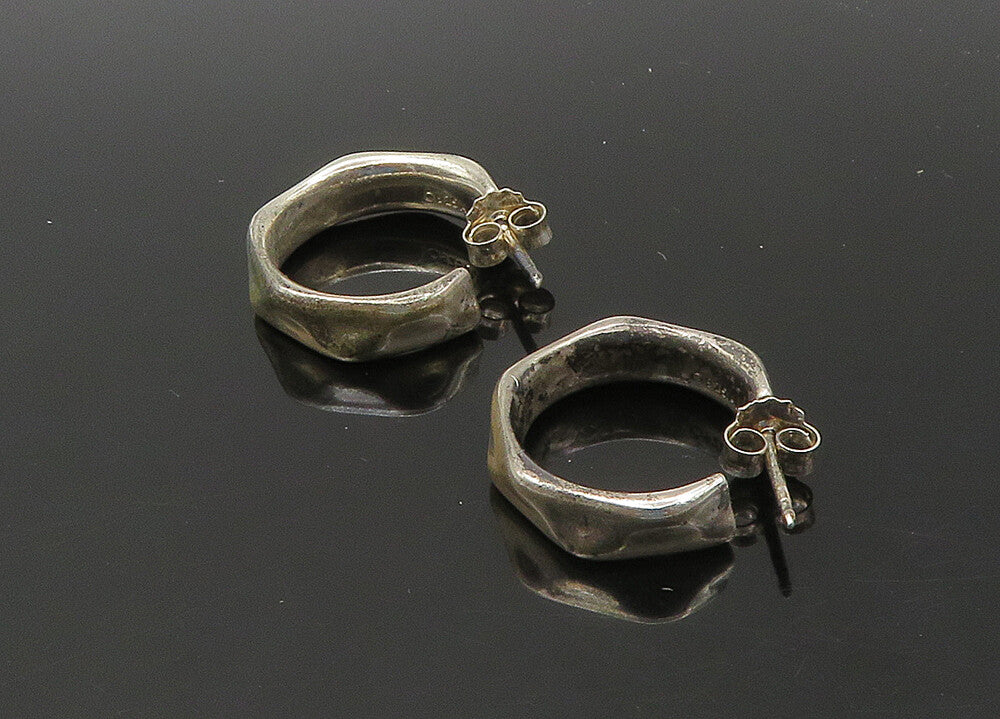 PANDORA 925 Sterling Silver  Vintage Petite Shiny J Hoop Earrings  EG11164
