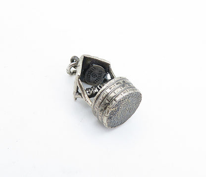 DANECRAFT 925 Silver  Vintage Dark Tone Water Well Motif Drop Pendant  PT4708