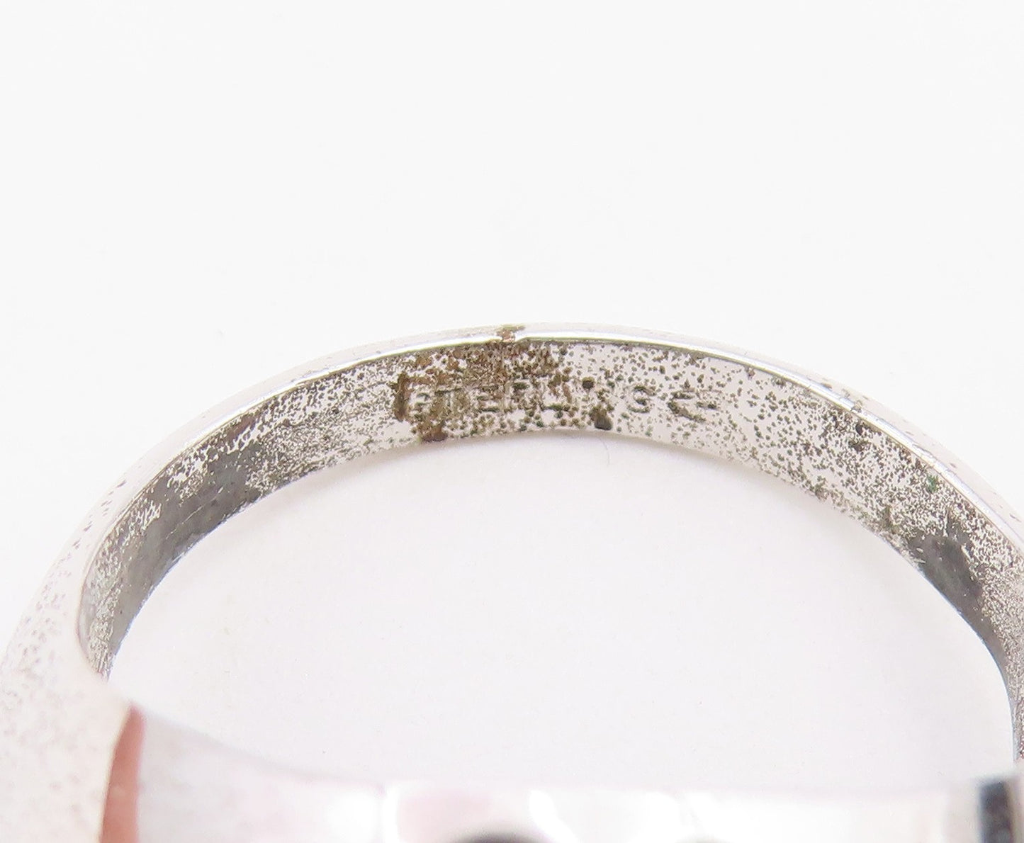 925 Sterling Silver Vintage Ring Marquise Hematite Halo CZ Band  Sz 6  RG36743