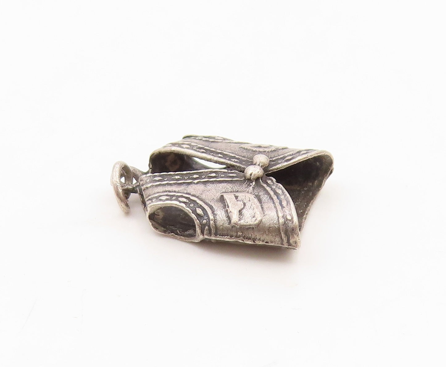 925 Sterling Silver  Vintage Dark Tone Petite Cowboy Vest Pendant  PT18887