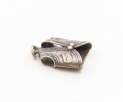 925 Sterling Silver  Vintage Dark Tone Petite Cowboy Vest Pendant  PT18887