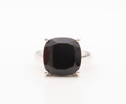 925 Sterling Silver Vintage Ring Minimalist Square Cut Spinel  Sz 7  RG30365
