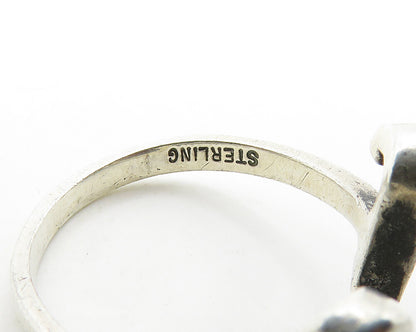 925 Sterling Silver  Vintage Shiny UShape Smooth Band Ring Sz 7  RG19659