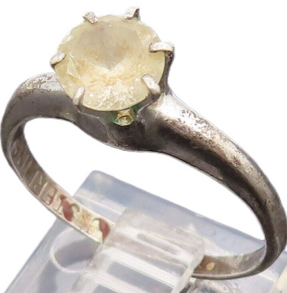 925 Silver  Vintage Antique Minimalist Cubic Zirconia Ring Sz 6.5  RG26519