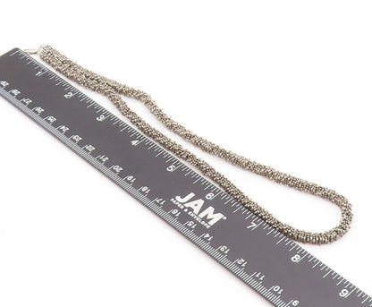 925 Sterling Silver Vintage Necklace Dark Tone Twisted Beaded Choker  NE4615