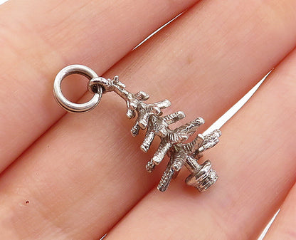 925 Sterling Silver  Vintage Shiny Petite Christmas Pine Tree Pendant  PT4652