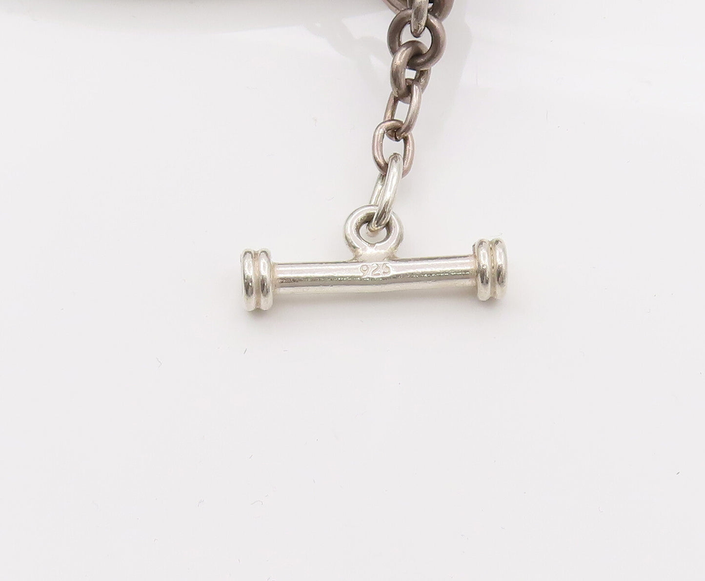 925 Sterling Silver  Vintage Minimalist Tribal Toggle Lock Necklace  NE4146