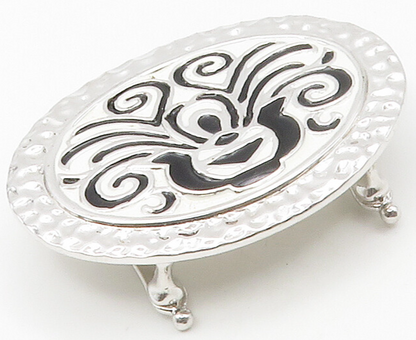 ROSS SIMON 925 Sterling Silver  Shiny Hammered Enamel Patterned Clip  TR2298